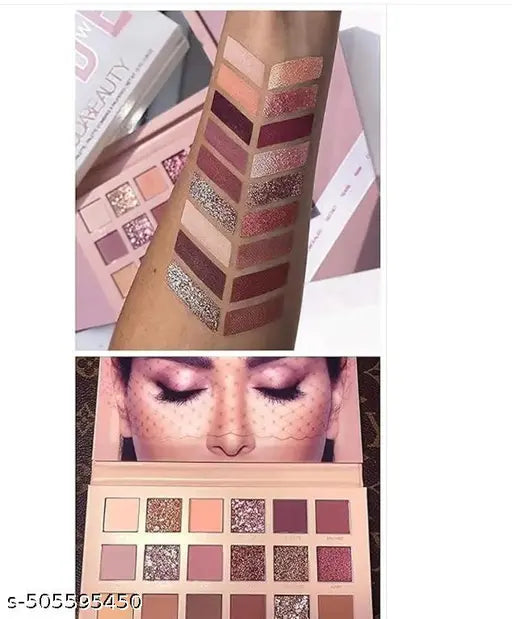 PREMIUM EYESHADOWS , EYELINER, 5PCS PINK BRUSH SET & 1PCS EYELINER