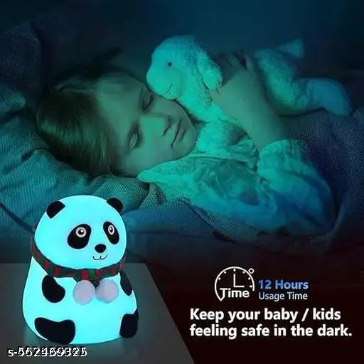 Cute Panda Night Light for Kids- Rechargeable Silcone LED Lamp, 7-Col0RChanging, Perfect Room Decor & Gift for Toddler, Children, Women,