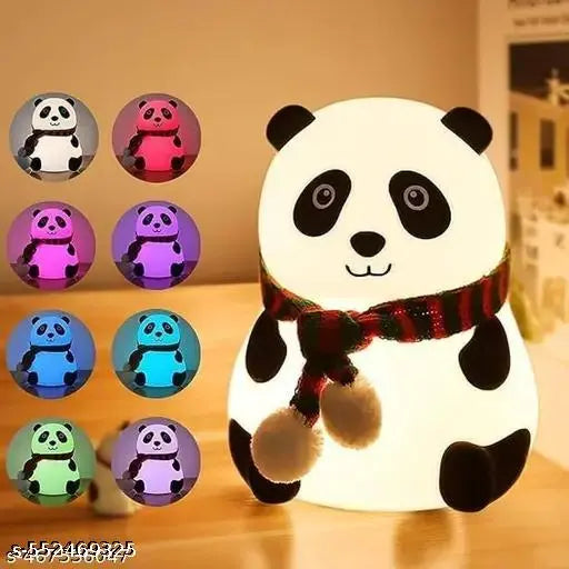 Cute Panda Night Light for Kids- Rechargeable Silcone LED Lamp, 7-Col0RChanging, Perfect Room Decor & Gift for Toddler, Children, Women,