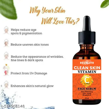 Regolith Vitamin C Face Serum - Skin Brightening Serum , Anti-Aging, Skin Repair, Supercharged Face Serum, Dark Circle, Fine Line & Sun Damage Corrector Face Serum(30ml)