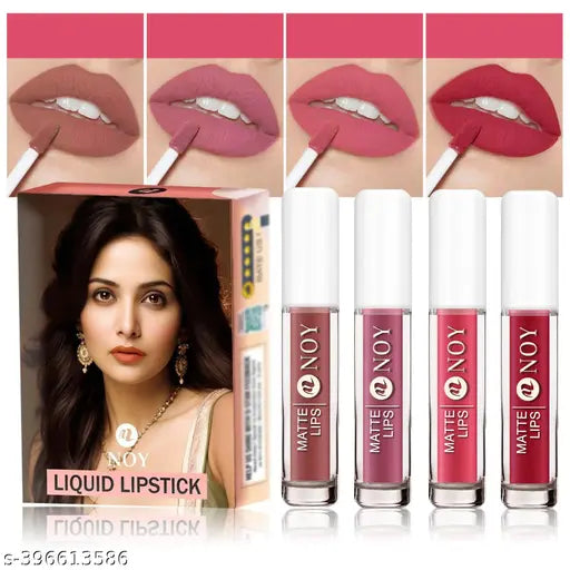 Matte Liquid Lipstick Set Waterproof Formulation for All, Day Glam ( Creamy Skin Color,   Skin Color Pink, Tan Skin Color, Venetian Red )
