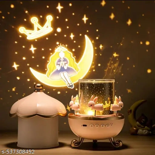 Bunny's Carousel Night Light Projector HRDR ,Night Lamp-Kids Night Light Toys for 2-8 Year Old Girl Projector Light for Kids, 360 Degree Rotation and 8 Color Light Changing, Best Gifts for 4-6 Year Old Girls Birthday Gift -(Multi Color)