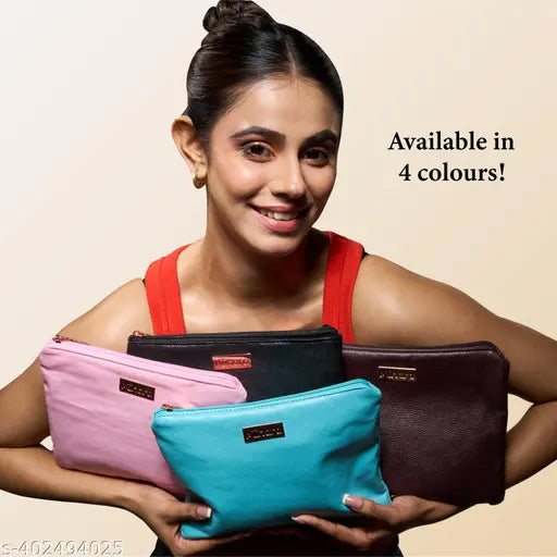 Professional Makeup Brush Applicator Set of 15pcs with Premium Leather Pouch (Brown Colour)