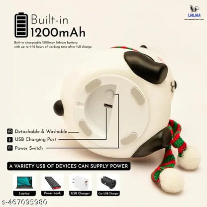 Cute Panda Night Light for Kids- Rechargeable Silcone LED Lamp, 7-Col0RChanging, Perfect Room Decor & Gift for Toddler, Children, Women,